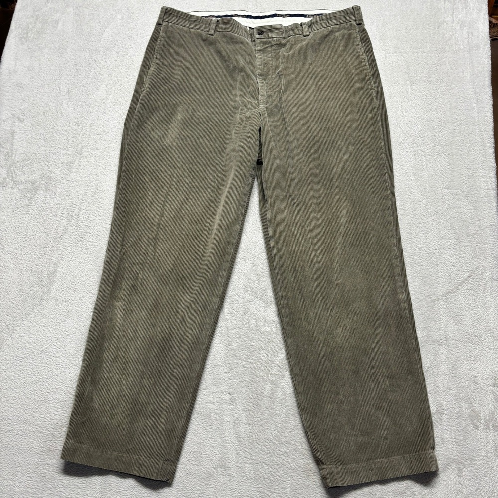 Brooks Brothers Hudson Corduroy Pants Mens 40x31 Brown Woven in France Wide Leg